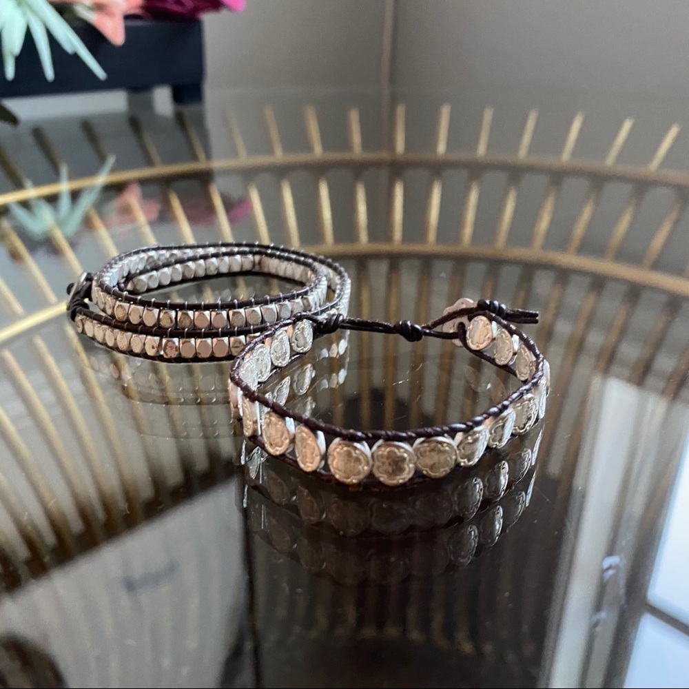 Bundle 2 Leather And Silver Bracelets - image 2